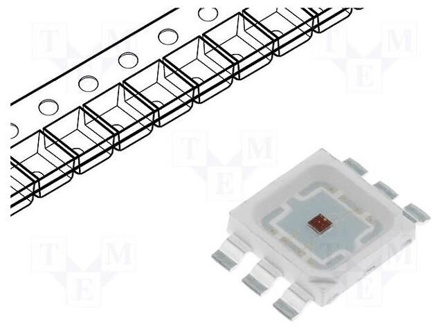 Power LED; amber; Pmax: 1.2W; λd: 585-600nm; 50÷70lm; 120°; 5x5mm