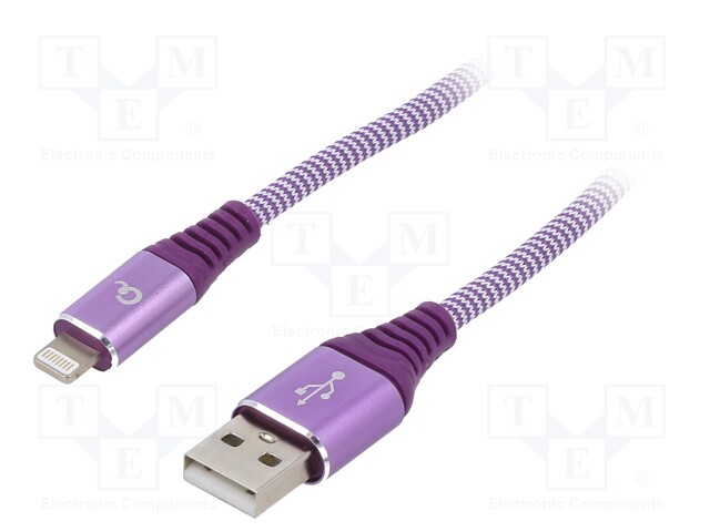 Cable; USB 2.0; Apple Lightning plug,USB A plug; gold-plated; 2m