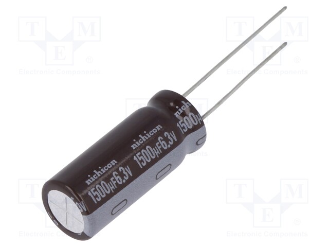 Capacitor: electrolytic; low impedance; THT; 1500uF; 6.3VDC; ±20%