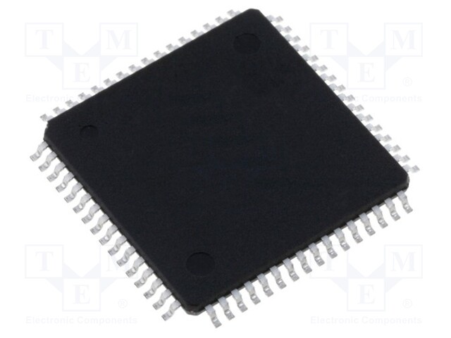 AVR microcontroller; EEPROM: 2kB; SRAM: 4kB; Flash: 64kB; TQFP64