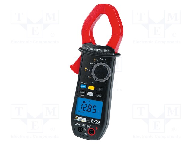 AC/DC digital clamp meter; Øcable: 34mm; I DC: 0,15÷900A; 340g