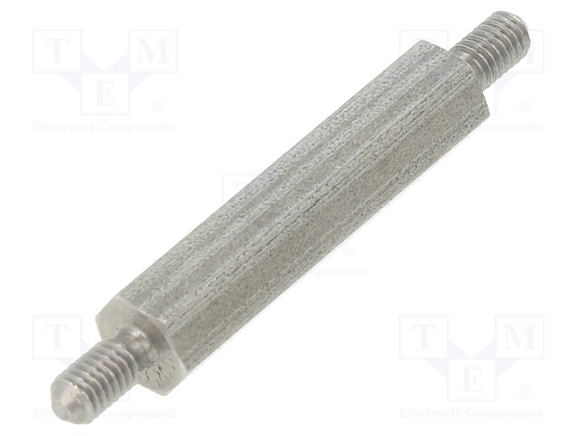 Screwed spacer sleeve; 25mm; Ext.thread: M3; hexagonal