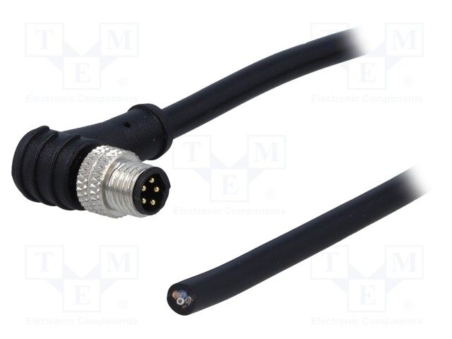 Connector: M8; male; PIN: 5; angled 90°; plug; 3A; 30V; IP65/IP67; 1m