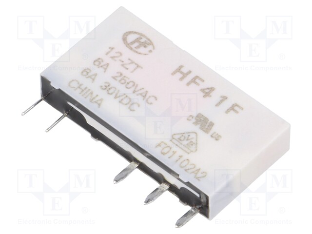 Relay: electromagnetic; SPDT; Ucoil: 12VDC; 6A/250VAC; 6A/30VDC; 6A