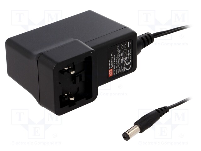 Power supply: switched-mode; 18VDC; 1A; Out: 5,5/2,1; 18W; -20÷50°C