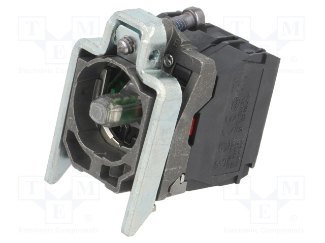 Contact Block, w/ Green LED, Screw, 1 Pole, 6 A, 120 V, Schneider Harmony XB4 Series Actuators