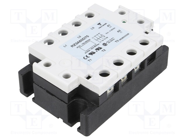Relay: solid state; Ucntrl: 4÷32VDC; 75A; 42÷660VAC; 3-phase; IP00
