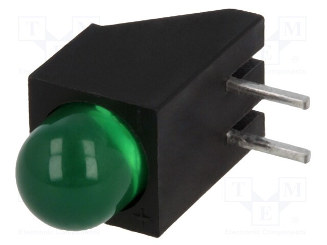 LED; in housing; green; 5mm; No.of diodes: 1; 20mA; 60°; 2.2÷2.5V