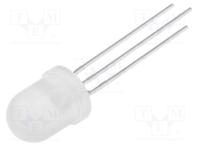 LED; 8mm; bicolour; red/green; 800mcd; 130mcd; 50°; cathode