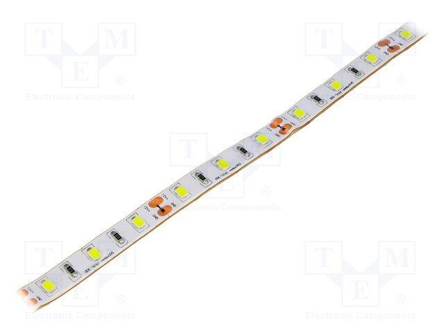 LED tape; white cold; LED/m: 60; SMD; 3528; 12V; W: 10mm; 120°; D: 5mm