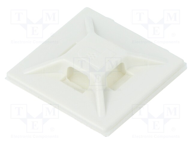 Self-adhesive cable holder; ABS; white; Tie width: 2.5÷3.7mm