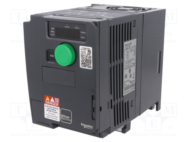 Vector inverter; Max motor power: 0.75kW; Out.voltage: 3x400VAC