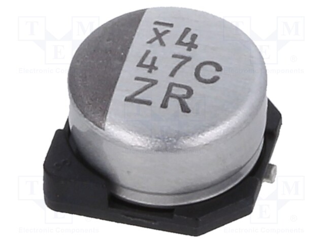 Capacitor: electrolytic; SMD; 47uF; 16VDC; Ø6.3x3.9mm; ±20%; 1000h