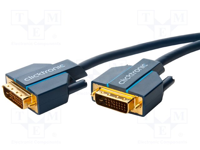 Cable; dual link; DVI-D (24+1) plug,both sides; 1m; blue