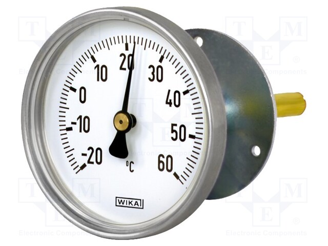 Meter: bimetal thermometer; -20÷60°C; Probe l: 200mm; Ø: 80mm