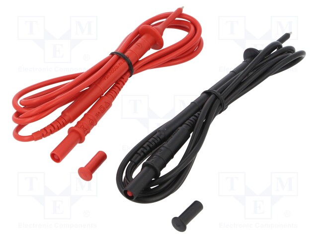 Test lead; PVC; 1.5m; 15A; red and black