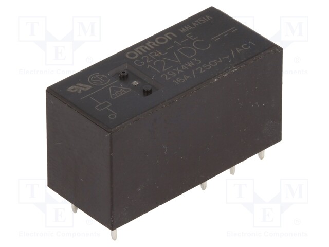 Relay: electromagnetic; SPDT; Ucoil: 12VDC; 16A/250VAC; 16A/24VDC