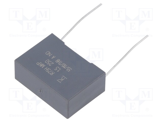 DC Film Capacitor, 1.5 µF, 250 V, Metallized PP, ± 5%, R75H Series, Radial Box