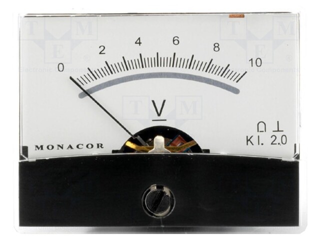 Meter: mounting; on panel; 4 screws on the meter's rear; Class: 2