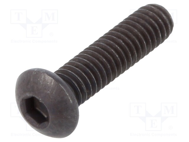 Screw; M2,5x10; Head: button; imbus; steel; black finish; HEX 1,5mm