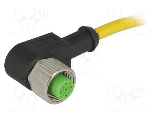 Connection lead; M12; PIN: 4; angled; 1.5m; plug; 250VAC; 4A; IP67