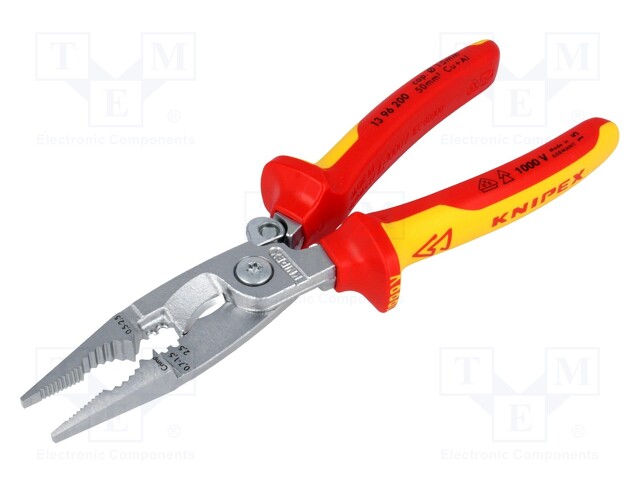 Pliers; insulated,universal; Version: insulated; steel; 200mm