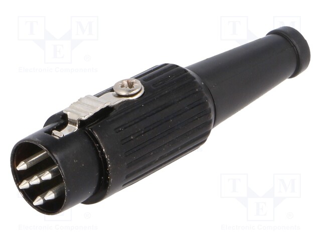 Plug; DIN; male; PIN: 6; Layout: 240°; straight; for cable; soldering