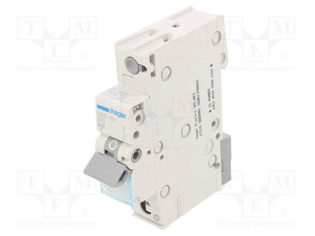 Circuit breaker; 230/400VAC; Inom: 10A; Poles: 1; DIN; Charact: B