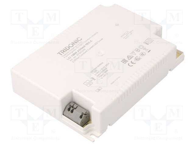 Power supply: switched-mode; LED; 100W; 23.5÷47.5VDC; 2100mA; IP20