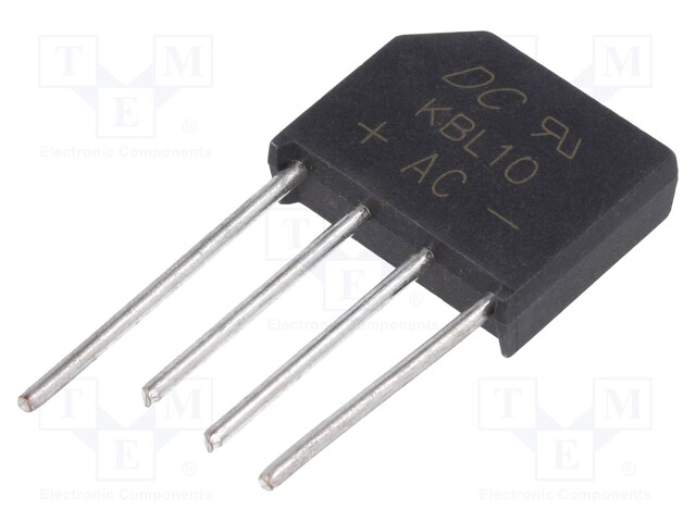 Bridge rectifier: one-phase; Urmax: 1kV; Ifsm: 125A; KBL; If: 4A; THT