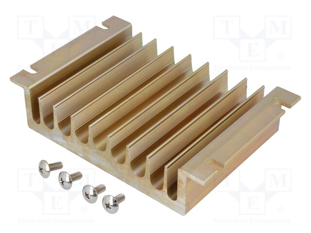 Heatsink: extruded; Y; for 3 phase relays; black; L: 100mm; W: 158mm