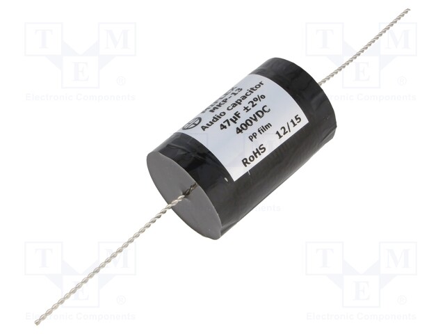 Capacitor: polypropylene; 47uF; 400VDC; ±2%; Ø42.2x67mm; -25÷85°C