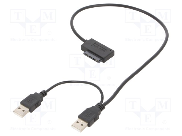 USB to SATA adapter; supports 1x slim SATA 13-pin SSD; 0.5m