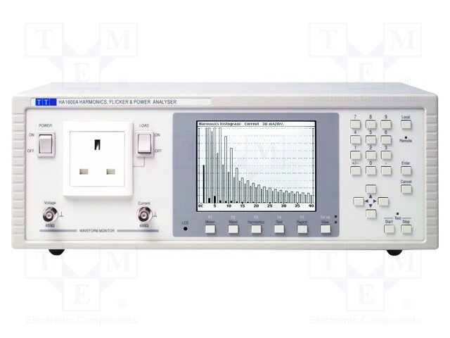 Meter: power analyzer; LCD (320x240); 0.2%; 43÷67Hz; 16A