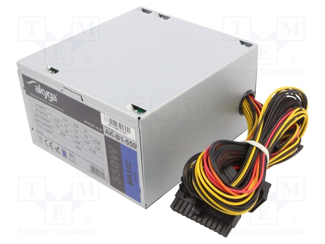 Power supply: computer; ATX; 550W; Features: fan 12cm