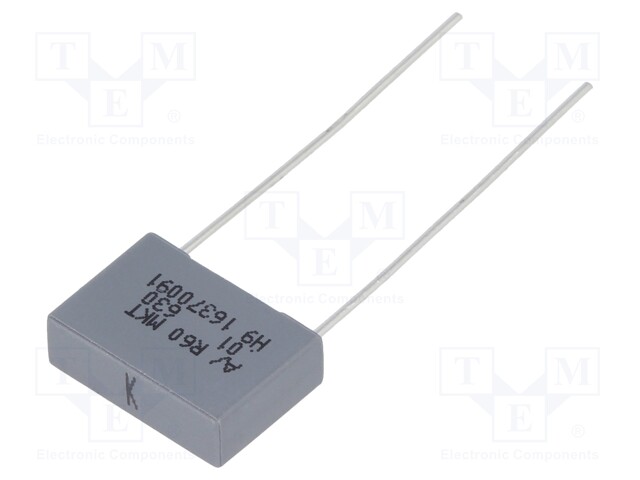 Capacitor: polyester; 10nF; 220VAC; 630VDC; Pitch: 10mm; ±10%