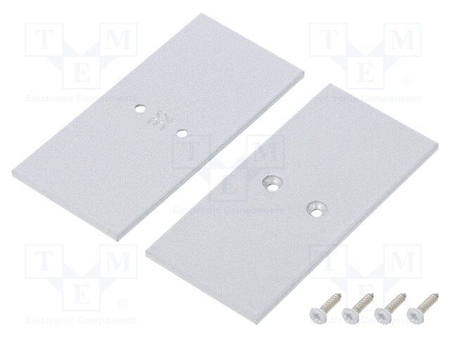 Cap for LED profiles; silver; steel; Application: VARIO30