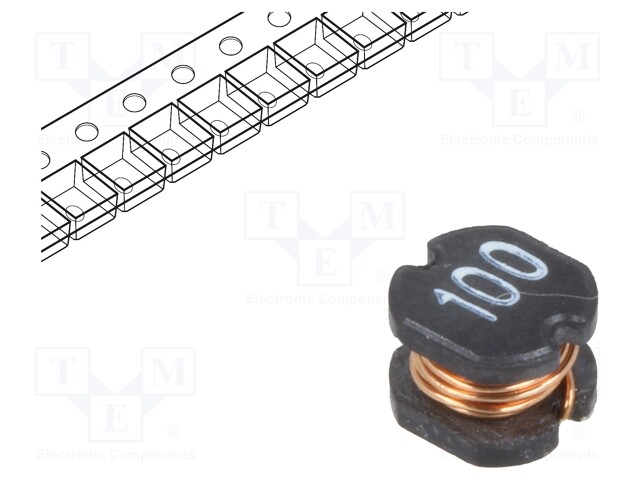 Inductor: wire; SMD; 10uH; 182mΩ; -40÷125°C; ±20%; 1.15A