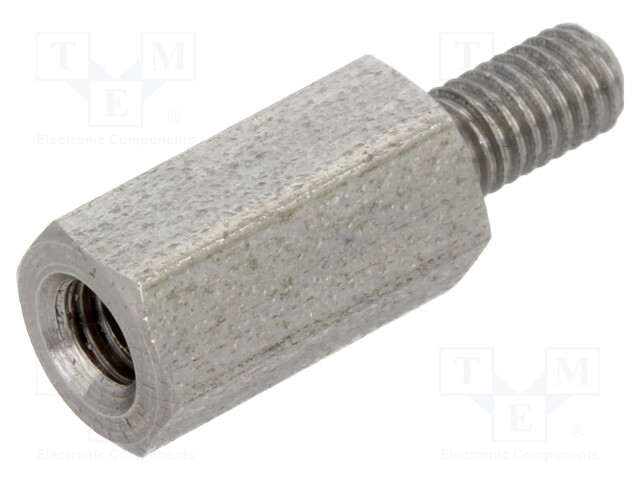 Screwed spacer sleeve; Int.thread: M3; 10mm; Ext.thread: M3