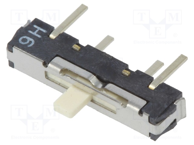 Switch: slide; Pos: 3; SP3T; 0.1A/12VDC; ON-ON-ON; Mounting: THT