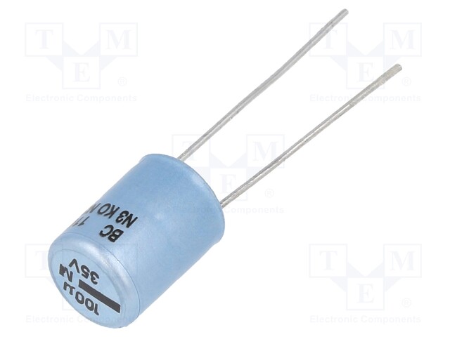 Capacitor: electrolytic; 100uF; 35VDC; Ø8.2x11mm; Pitch: 5mm; ±20%