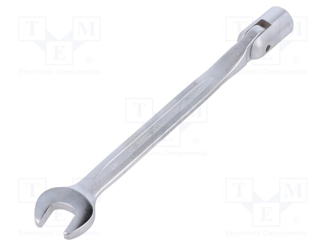 Wrench; combination swivel head socket,with joint; L: 234mm