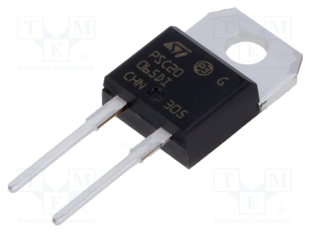 Silicon Carbide Schottky Diode, Single, 650 V, 20 A, 62 nC, TO-220AC