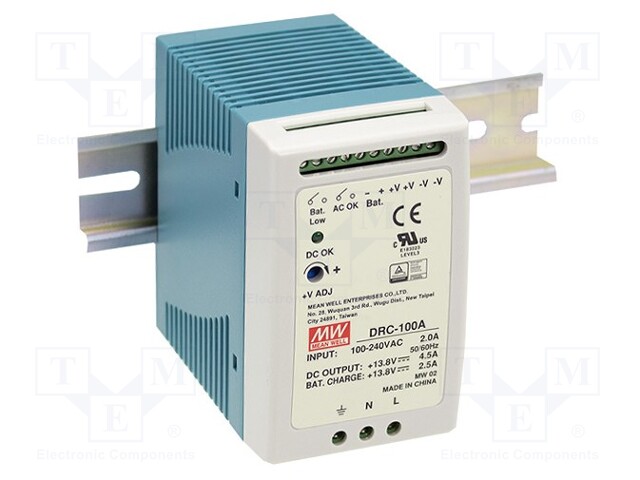 Power supply: switched-mode; buffer; 96.6W; 13.8VDC; 13.8VDC; 4.5A