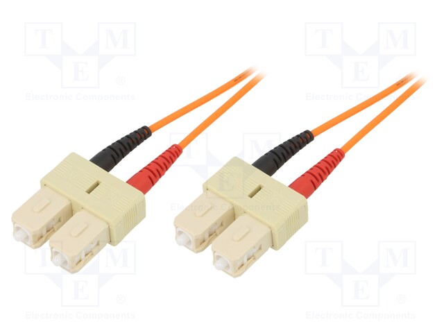 Fiber patch cord; OM2; both sides,SC; 2m; LSZH; orange