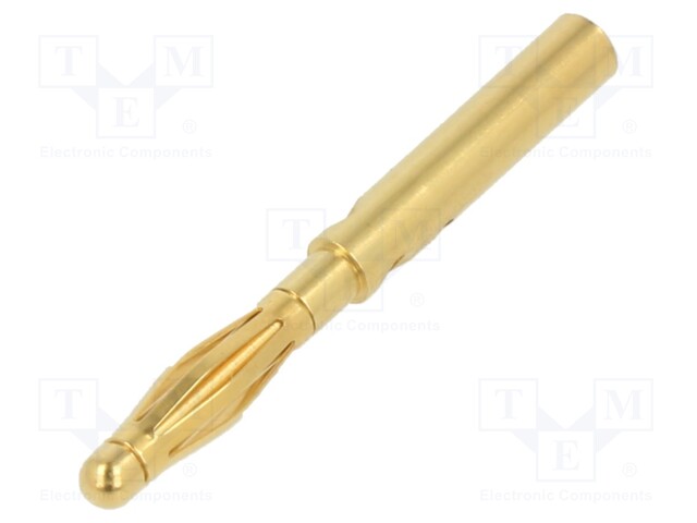 Plug; 2mm banana; 10A; 30VAC; 60VDC; gold-plated