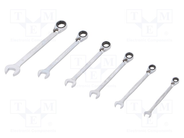 Key set; combination spanner,with ratchet; Pcs: 6