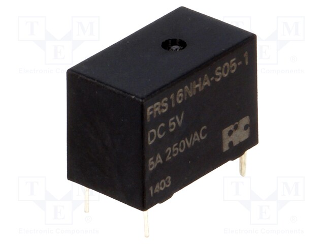 Relay: electromagnetic; SPST-NO; Ucoil: 5VDC; 5A/125VAC; 5A/30VDC
