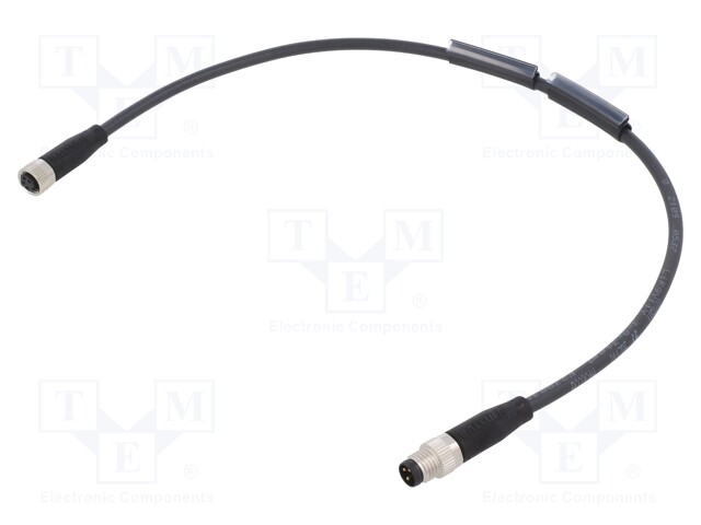 Connection lead; straight; 0.3m; 60VAC; 4A; -25÷90°C; IP67,IP6K9K