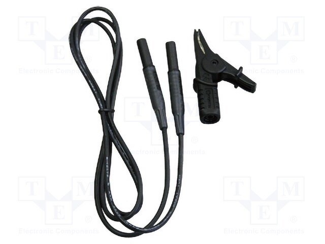 Test lead; 4mm banana plug-4mm banana plug; Len: 1.45m; black